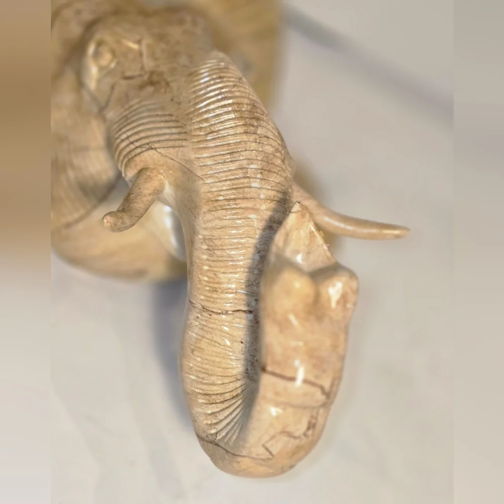 Elephant Head Resin Decorative Wall Shelf Faux Carved Old World Style Tusks NEW